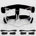 QK01 Nose Guard for Broken Nose, Face Shield Masks for Soccer, Basketball, and Other Sports Protect, Adjustable for Kids, Teenagers, and Adults, Suitable for Men and Women (Clear)