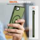 SUPFINE Magnetic for iPhone SE Case 2022 (3rd)/2020 (2nd), iPhone 8 Case (Compatible with MagSafe) (Military Grade Drop Protection) Slim Translucent Matte Phone Case, Cangling Green