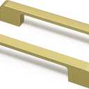 Rergy Cabinet Pulls Kitchen Handles for Cabinets, 10Pack Bronze Gold 5inch Hole Center, Square Drawer Hardware Zinc Alloy Dresser Handle for Cupboard