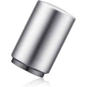 Premium Beer Bottle Opener (Silver), 1 PC Stainless Steel Automatic Push Down No Damage Quick to Open Small Portable Bottle Cap Openers for Home Bars Picnic Camping Hiking