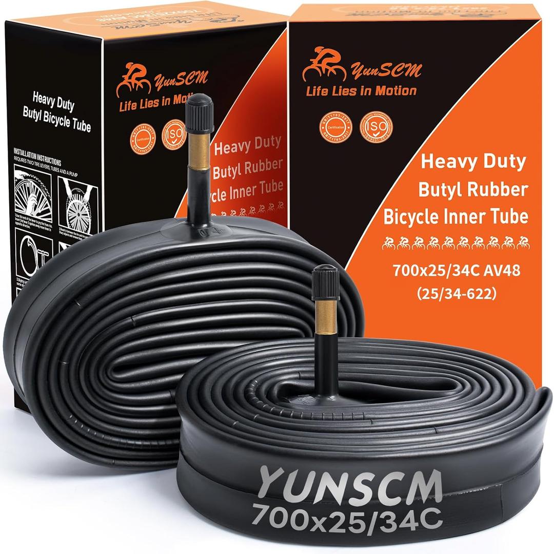 2-PCS 700C Heavy Duty Bike Tubes 700x25C/26C/28C/32C/34C AV4825/34-622 700C Bicycle Inner Tubes Compatible with 700x25C 700x26C 700x27C 700x28C 700x30C 700x32C 700x34C Bike Tire Tubes Schrader Valve