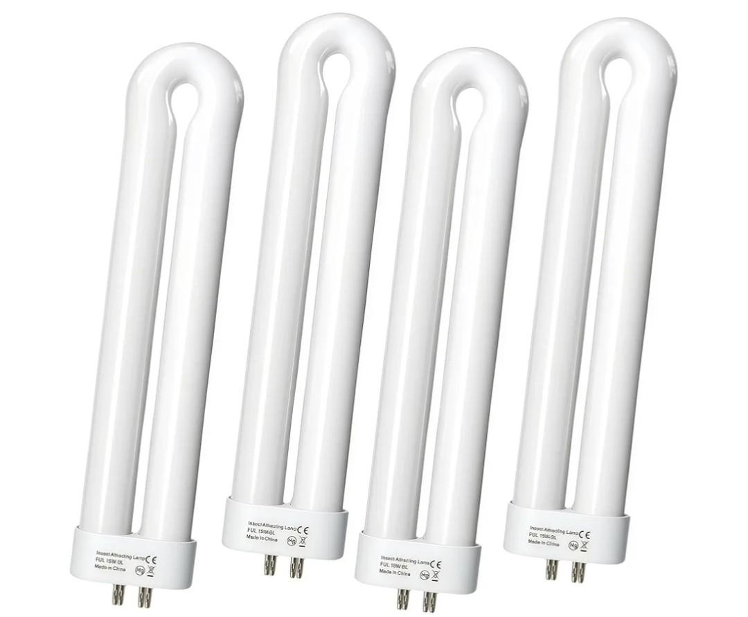 4 Pcs 15-Watt 4-Pin Base Replacement Bulb - Compatible with Black Flag BB-15WHT/BZ-15/BZ-20, for Flowtron BK-15D/BF-35, for Stinger FP15/TZ15, for B1515-4, for Hemiua T6 Pro - Also Fits Most 15W Bulbs