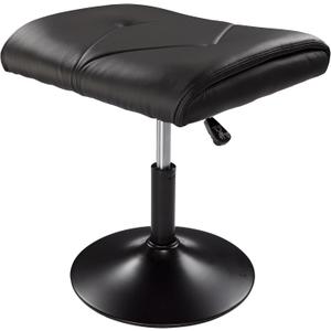 VECELO Foot Rest Under Desk Ottoman, PU Height Adjustable Footrest with Comfort Padding, Leg Rest for Desk for Relieving Leg Pain, Stiffness, and etc, Black
