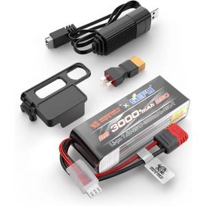 HYPER GO Angry Snail 2S3000 RC Car Upgrade Accessories 2S 7.4V 3000 mAh 25C LiPo Battery, Spare Parts RC Battery All 1/12 1/14 1/16 Scale