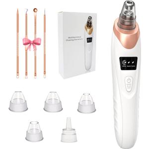 2026 Blackhead Remover Pore Vacuum, Facial Pore Cleaner-5 Suction Power,5 Probes, USB Rechargeable Blackhead Vacuum Kit Electric Acne Extractor Tool for Adult (Gold)