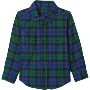Gap Boys' Long Sleeve Flannel Button-Down Shirt (18-24 Months, Balsam Tree)