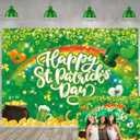 2 x Happy St.Patrick's Day Backdrop Lucky Green Shamrock Lrish Rainbow Photography Background Spring St. Patrick's Day Party Decorations Baby Shower Photo Booth (7X5FT)