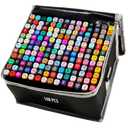 ATOPSTAR 168 Colors Markers Artist Drawing Dual Tip Marker Pen for Adult Coloring Painting Supplies Perfect for Kids Boys Girls Students Adult(168 Black Shell)