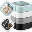 Kathfly 4 Pcs Assorted Colors Hair Tie Organizer Portable Hair Accessory Storage Containers Stackable Tie Bobby Pin Holder Home Cotton Swab Dispenser Accessories Jewelry Organizer Box