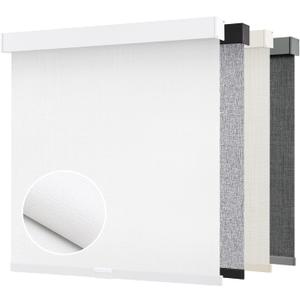 AOSKY Blackout Roller Shades Cordless Blinds for Windows, Free-Stop Shades with Valance, Thermal Insulated Fabric, UV Protection, Blinds for Home and Office (30" W x 72" H, Linen White)