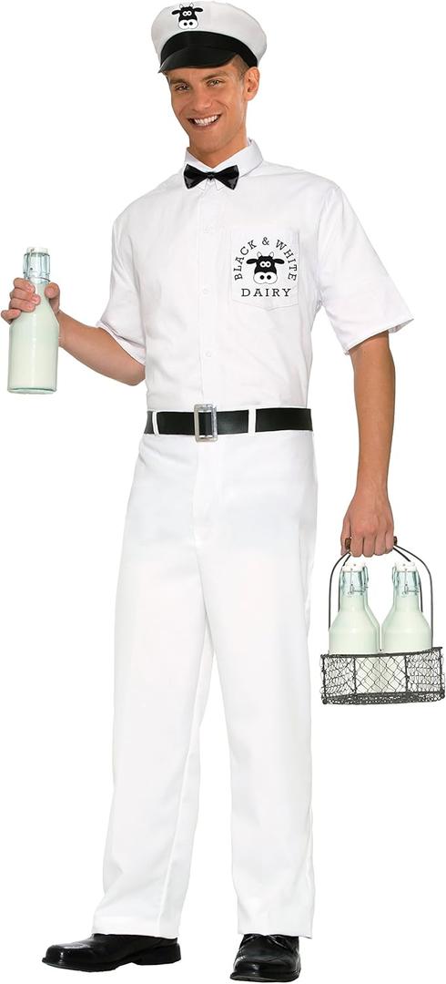Forum Novelties Men's 50's Milkman Costume (X-Large, White)
