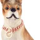 Dog Chain Collar High Rose Gold Polished 15MM Stainless Steel Cuban Link Strong Heavy Duty Chew Proof Walking Chain Leash Collar for Small Medium Big Dogs(15MM, RG, 16")