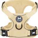 PoyPet Reflective Soft Breathable Mesh Dog Harness Choke-Free Double Padded Vest with Adjustable Neck and Chest(Khaki,XS)