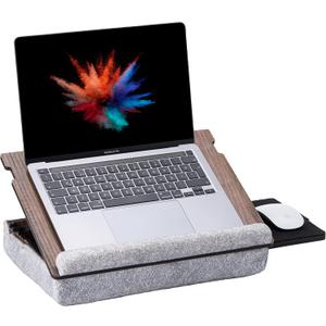 Vigo Wood Lap Desk for Laptop - Laptop Tray with Cushion, Portable Lap Desk for Lap, Adjustable Lapdesk, Couch Lap top Table for Work, Ergonomic Lap top Stand for Bed