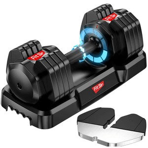 Fit Sir Adjustable Dumbbell Set 55lbs (Single), 15~55lb Hand Weight Change with Anti-Slip Handle for Men Women Home Gym Body Workout Exercise Fitness Strength Training (Black)