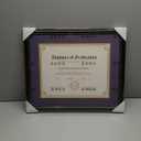 GraduationMall 11x14 Diploma Frame with Purple over Gold Mat or Display 15x18 Certificate without Mat,Solid Wood & UV Protection Acrylic,Glossy Black Finish with Gold Trim