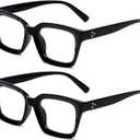 EYLRIM Classic Thick Square Frame Clear Lens Glasses for Women Men Non Prescription Eyeglasses (B1 Bright Black+bright Black)