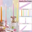 Nuanchu 25 Pcs Spiral Pastel Taper Candles 10 Inch Unscented Dripless Long Tall Twisted Tapered Candlesticks Smokeless for Valentines Easter Dinner Wedding Holiday Church Celebration Party Supplies