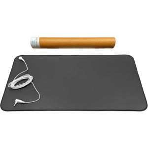Grounding Mat for Feet & Desk, Conductive Carbon Grounding Pad with 15ft Cord, Portable Indoor Mat for Floor, Home & Office PTB Style