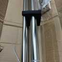 Amazon Basics Adjustable 1-Inch Double Curtain Rod for Windows, Cap Finials, 72" to 144", Nickel