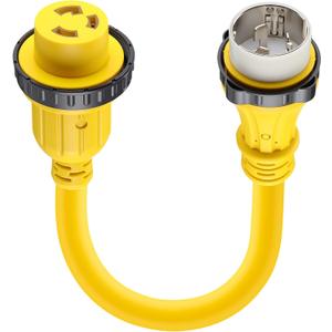 Kanayu Marine Shore Power Adapter Cable Compatible with Nema SS2-50p to L5-30r, Marine 50 Amp 125/ 250v Male to L5-30 125 Volt 30 Amp Shore Power Female Converter, Lock Adapter, 1.8ft (Yellow)