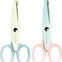 Decorative Pattern Edge Craft Scissors (2-Pack), Fancy Scissors, Suitable for Fun DIY Scrapbooking Crafting Projects for Kids Adults (Beige+blue)
