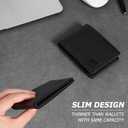 Gostwo Mens Wallet RFID Blocking Slim Minimalist Bifold Wallet with ID Window & Business Card Holder, Thin Front Pocket Design, Stylish Wallet for Men, Teen, Boyfriend, Husband (Black Cros)