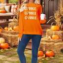 AOBUTE Womens Christmas Long Sleeve Sweatshirts Xmas Printed Casual Tops (Orange, XXL)