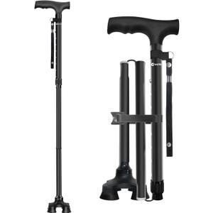 Conkote Walking Cane for Men & Women - Foldable, Adjustable, Collapsible, Free Standing Cane, Pivot Tip, Heavy Duty | Walking Sticks, Folding Canes for Seniors & Adults