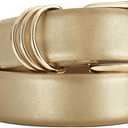 Women's Leather Belts with Gold Buckle Fashion Leather Waist Belt Elegant Ladies Belts for Jeans Gifts for Women