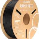 ELEGOO Rapid PETG Filament 1.75mm Black 1KG, High Speed 30-600mm/s 3D Printer Filament Dimensional Accuracy +/- 0.02 mm, 1kg Cardboard Spool(2.2lbs) Fits for Most FDM 3D Printers Black