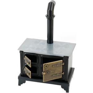 Dollhouse Kitchen Stove Long Chimney 1:12 Scale Simulation Miniature Stove Vintage Iron Dollhouse Decor Accessories, Miniature Kitchen