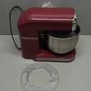 Kitchen in the box Stand Mixer,3.2Qt Small Electric Food Mixer,6 Speeds Portable Lightweight Kitchen Mixer for Daily Use with Egg Whisk,Dough Hook,Flat Beater (Purplish-red)