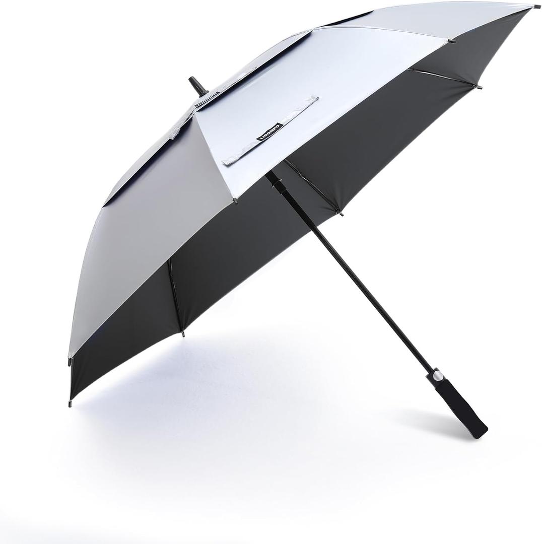 68/62/54/47 Uv Protection Golf Umbrella For Sun Protection With Large Windproof Vented Double Canopy,Push-Button Auto Open