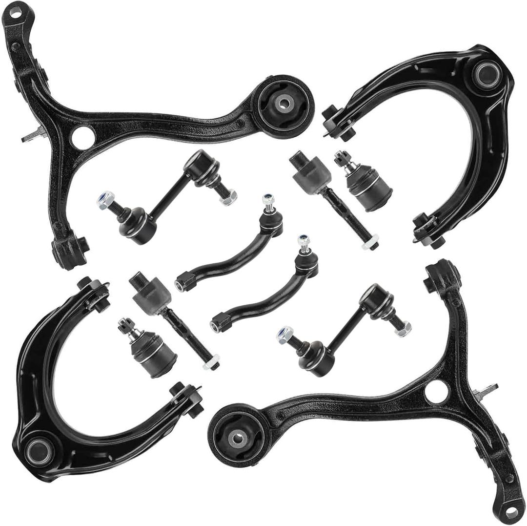 Front Control Arms Upper Lower Suspension Kit Fit for Honda Accord 2008 2009 2010 2011 2012 with Inner Outer Tie Rods End Links Sway Bar Ball Joints Driver Passenger Side-12pc