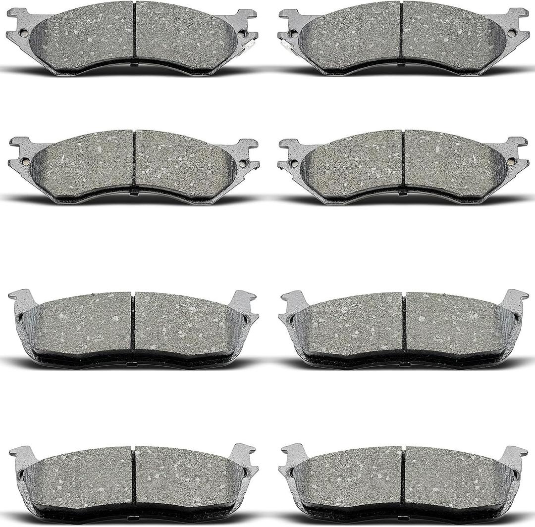 D702 D879 8pcs Front Rear Ceramic Brake Pads Sets Fit For 1997-2002 For Ford Expedition,1999-2003 For F-150,2004 For F-150 Heritage,1997-1999 For F-250,1998-2002 For Lincoln Navigator