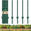 Fence Posts 6FT, Metal U Posts for Wire Fence, 10 Pack，Green