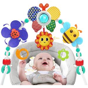 Baby Stroller Arch Toy: Infant Crib Bassinet Toys Adjustable Hanging Activity Arch with Play Accessories, Sensory Travel Car Seat Toys for Toddler Boy Girl 0-6 6-12 12-18 Months (Butterfly)