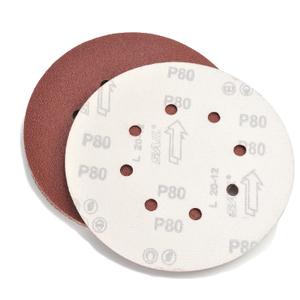 Auniwaig 16 PCS 80 Grits Hook and Loop Sanding Disc, 7-Inch 8-Hole, Aluminum Oxide Round Flocking Sandpaper for Sanding Grinder Polishing Accessories