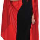 Bold & Vibrant Hooded Red Cape (Adult Size) - 1 Piece - Ideal for Cosplay & Costume Parties