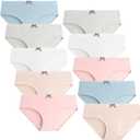Domee Teen Girls Cotton Panties Underwear Briefs Pack of 10, Size M
