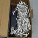 Solar Christmas Lights Outdoor Waterproof Christmas Decorations Curtain Lights 320 LED 29.5 Ft 60 Drops, Solar Powered Rechargeable Fairy Lights for Party, Wedding, Home Decorations (White)