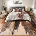 Ciicool Modern Abstract Brown Black Rug for Living Room, 8'x10' Machine Washable Area Rug Non-Slip Rug, Low-Pile Contemporary Indoor Dining Floor Carpet for Bedroom Office Under Table Home Decor