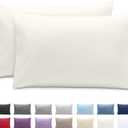 Bare Home Microfiber Pillow Cases - King Size 20x36 - Cooling Pillowcases - Double Brushed - Easy Care - Envelope Closure (King Pillowcase Set of 2, Cream)