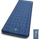 Camping Sleeping Pad, 6" Extra Thick Sleeping Mat with Pillow Built-in Foot Pump, 32.7" Extra Wide Inflatable Sleeping Pads Compact for Camping Backpacking Hiking Traveling Tent (Blue)