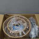 ILLMTW Rattan Floor Lamp for Living Room Bedroom Boho Arc Standing Lamp with Remote Dimmable Black Farmhouse Wicker Bamboo Lamp Shade Floor Light Tall Lamp Industrial Floor Lamps Bohemian Decor