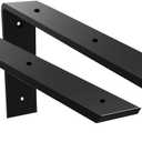 WINKER Countertop Support Bracket 2 Pack Heavy Duty 3/8" Thick Hidden L Shelf Bracket 18" x 8" x 2.5" Metal Corbels for Quartz/Granite/Wood/Concrete/Laminate Countertops, Black