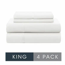 Modavari Home Fashion Egyptian Cotton King White Sheet set 4 piesrking 78×80×16 in ,110×104 in,20×41 in,fits mattress depth 18in