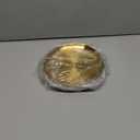 Honeydak 10 Pcs 18/8 Stainless Steel Metal Plates Bulk 304 Stainless Steel Dishes 8 Inches Adult Reusable Camping Plates Dishwasher Safe Feeding Serving Plate Double Layers Round Dessert(Gold)