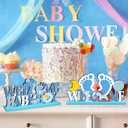 6 Pcs Blue Baby Shower Wooden Table Decorations It's a Boy Baby Shower Centerpieces Welcome Boy Gender Reveal Party Table Topper Decors for Newborn Announcements Birthday Spring Party Photo Props